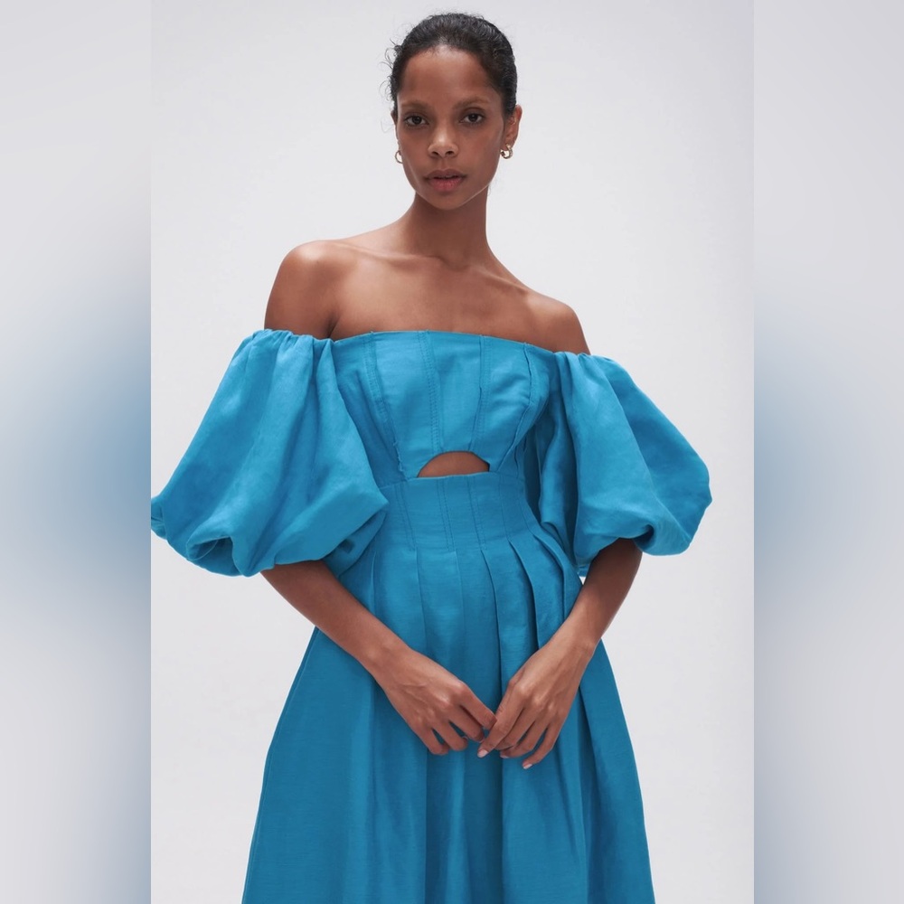 Aje Eugenie Off Shoulder Midi Dress